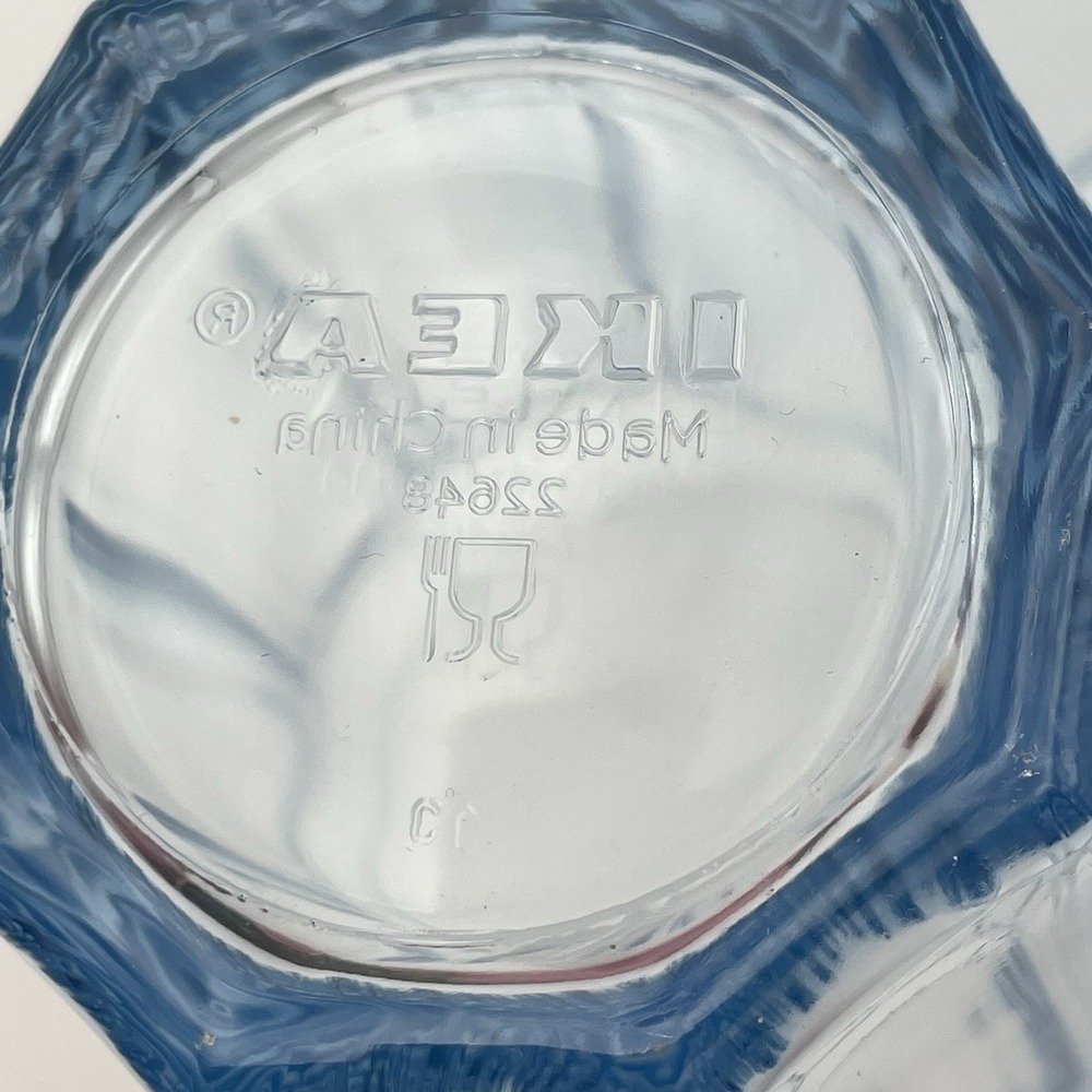 IKEA Blue Tinted Glass Tumblers 5.25" Set of 4 - 12 Oz Drinking‎ Glasses 22648 - Picture 9 of 10